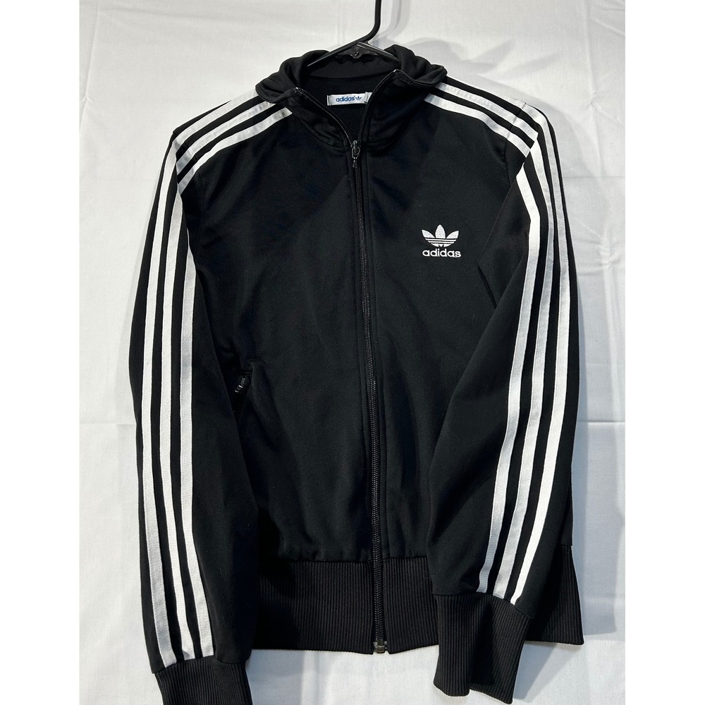 Adidas Originals Firebird Track Jacket Black White Trefoil Logo Small W12 06499
